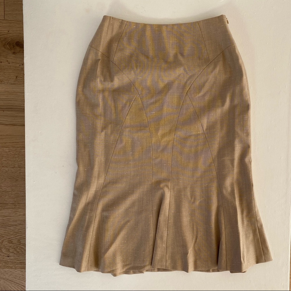 ESCADA Wool Tan Silk Skirt